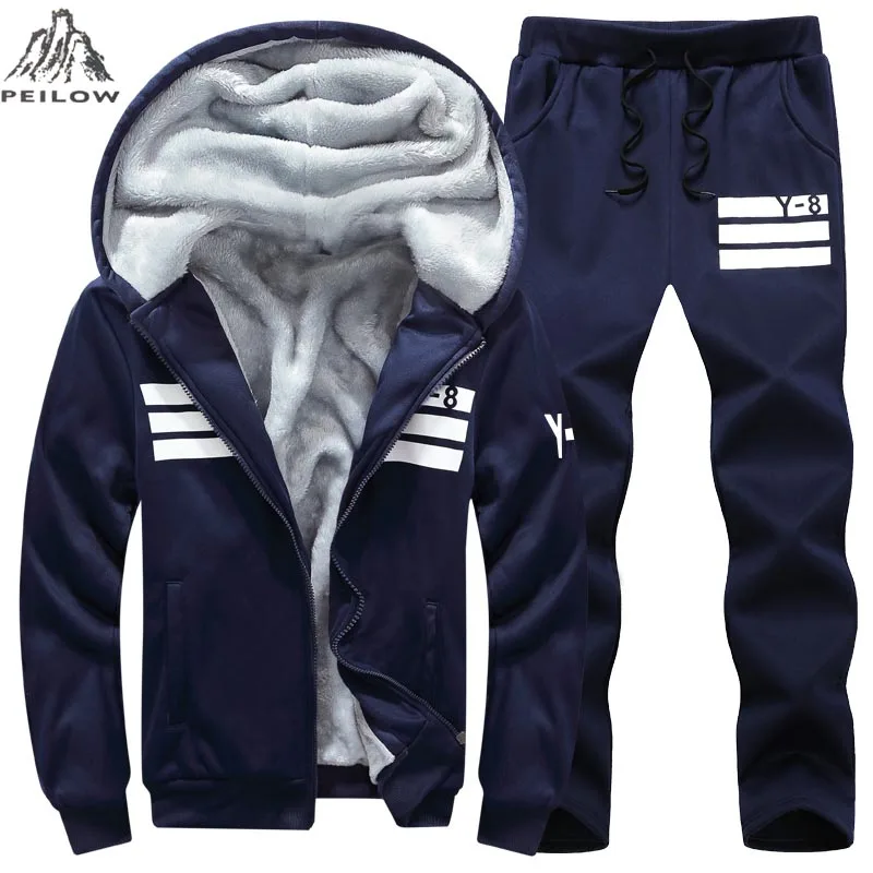 PEILOW, размер 7XL8XL, 9XL, зимний спортивный костюм, Мужская толстовка, спортивный комплект, флис, толстый, с капюшоном, Повседневный, для бега, спортивный костюм, мужская куртка+ штаны