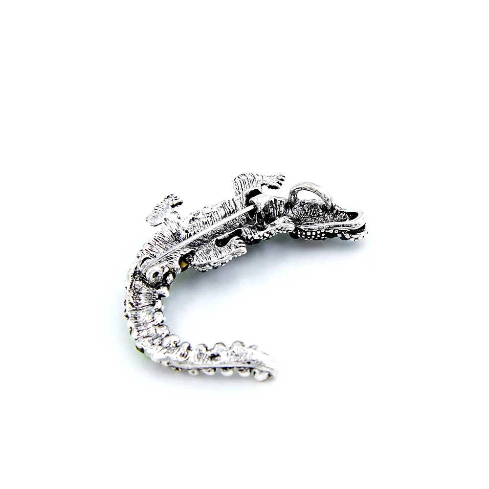 

CINDY XIANG Rhinestone Crocodile Brooch Animal Fashion Brooches For Women And Men Unisex Pin Winter Accessories Good Gift