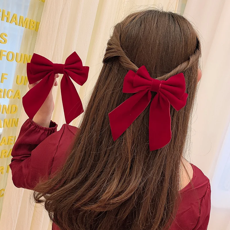 Заколка для волос с большим красным бантом Женская онлайн авторитетная заколка