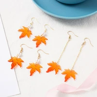 simple maple leaves drop earrings trendy pearl earrings for women personality dangle earring minimalist jewelry gift