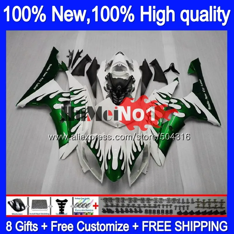 

YZF600 For YAMAHA YZF-R6 YZF-600 YZF 600 R 6 37MC.12 YZF R6 YZFR6 2008 2009 2010 2011 2012 08 09 10 11 12 Fairing Green flames