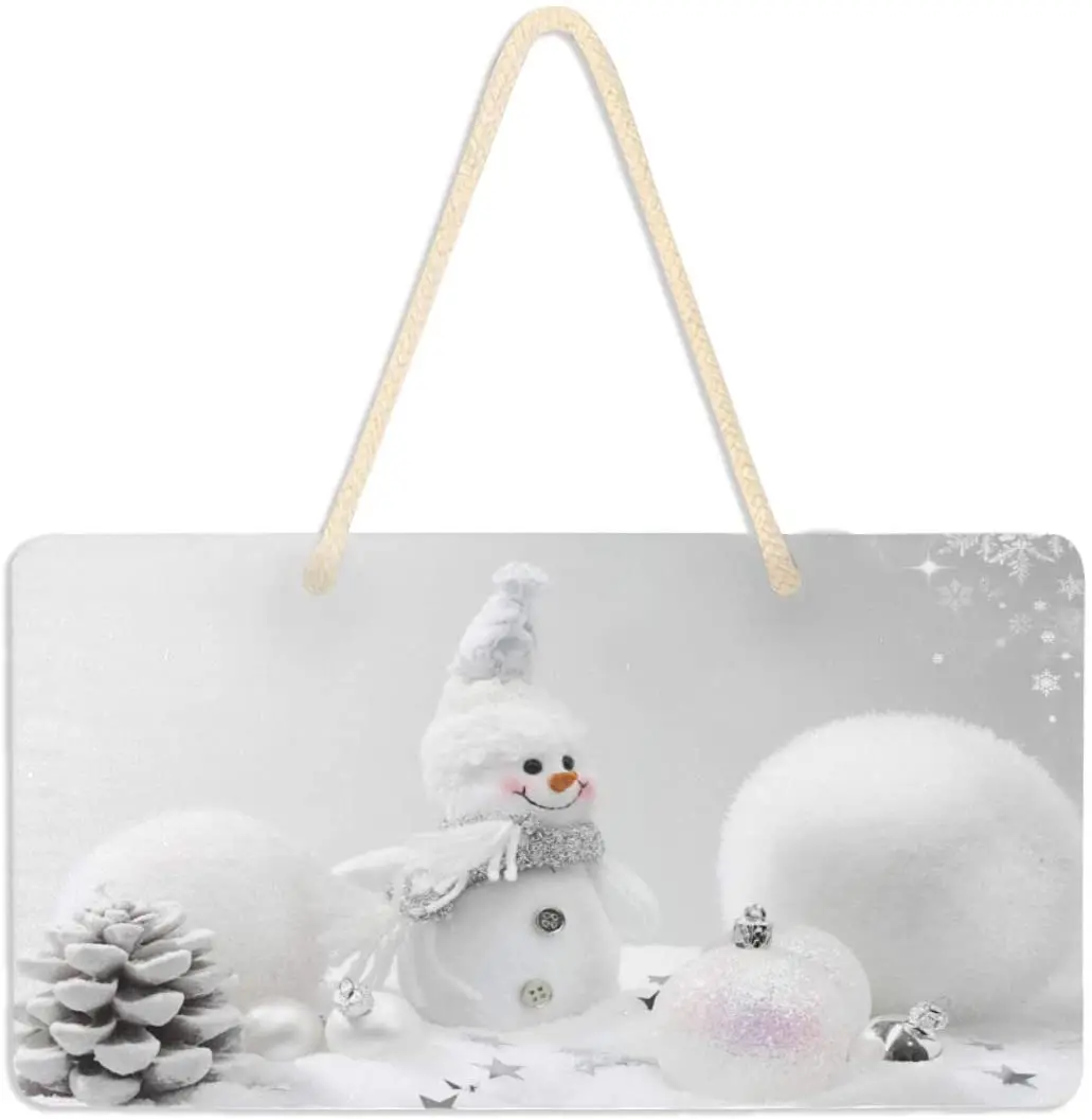 Vdsrup снег Снежинки зимние подвесная табличка знаки Рождественский Санта клаусами