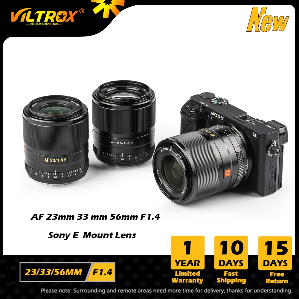 VILTROX 13 мм 23 мм 33 мм 56 мм F1.4 объектив Sony с автоматической фокусировкой компактный объектив с большой диафрагмой для объектива Sony E mount A7II Объективы для камеры