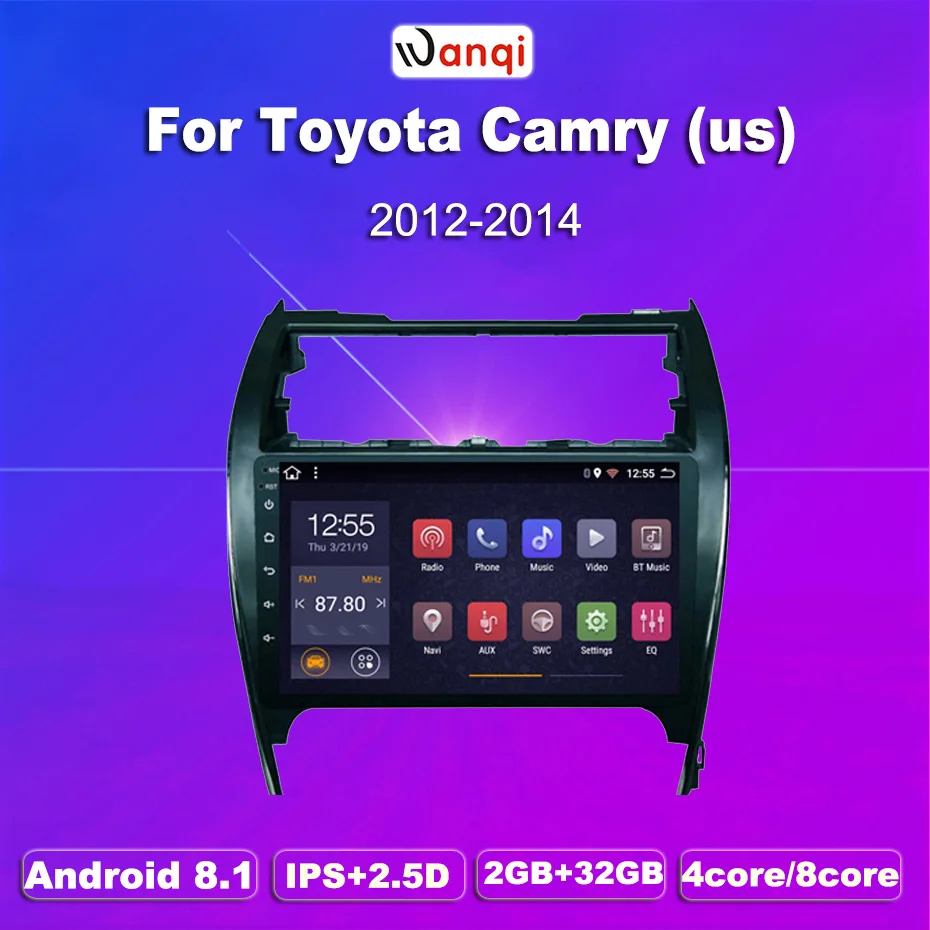 

2G ram 32G rom Android 8,1 автомобильный dvd-плеер стерео радио gps-навигация для Toyota camry 2012-2017 версия США