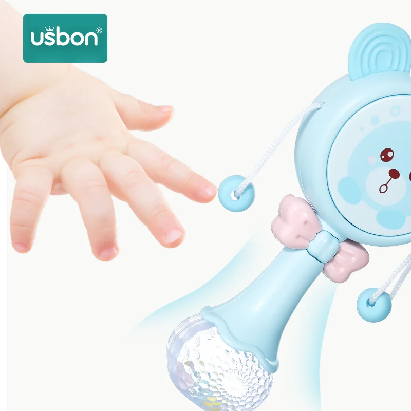 Usbon Детские ручные колокольчики игрушки головоломка музыка и светильник