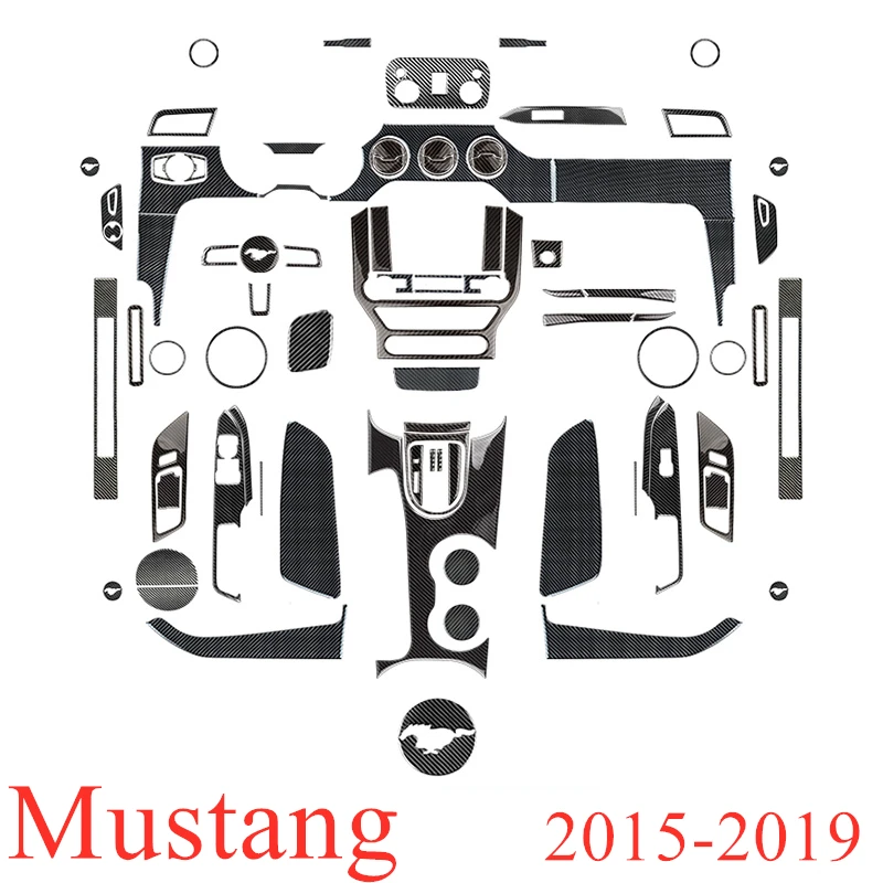 Аксессуары для интерьера автомобиля Ford Mustang наклейка из настоящего углеродного