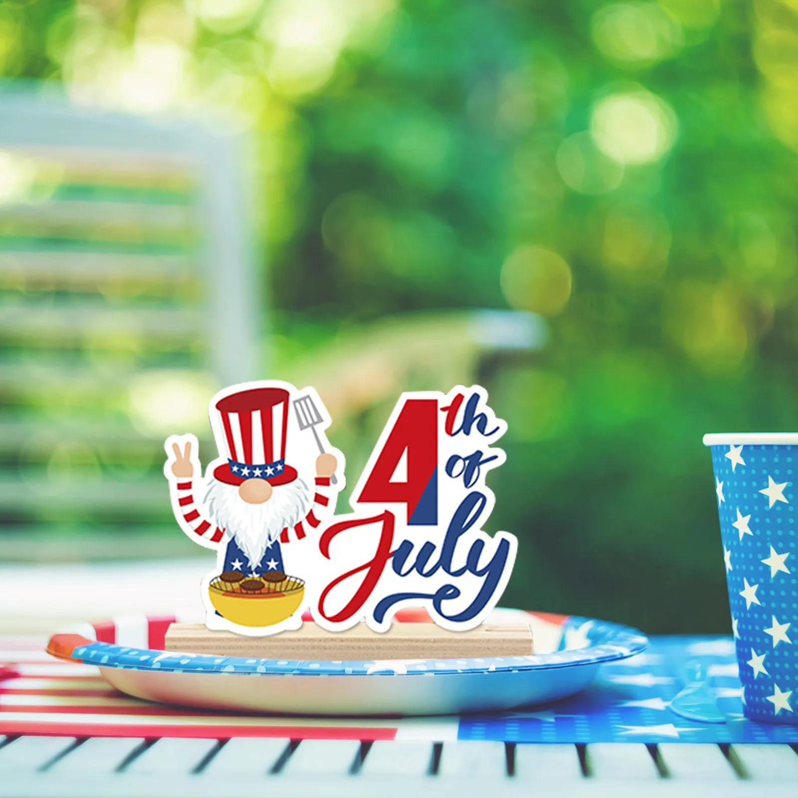 

American Independence Day Wooden Ornament Multiple Styles Decorations Wooden Letters Creative Independence Day Ornament Decor D4