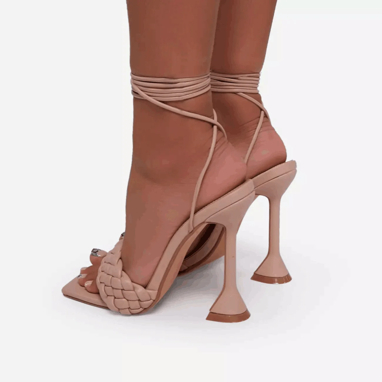 

Summer new shoes women's stiletto upper solid color stiletto Wedding Shoes Sexy Lace Up