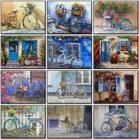 bicycle and flowers pictures by numbers good memory decorative canvas paintings by number crafts for adults unique diy gift