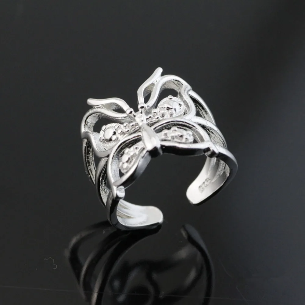 Женское кольцо из серебра 925 пробы с бабочкой|ring adapter|silver sunflower ringring din |