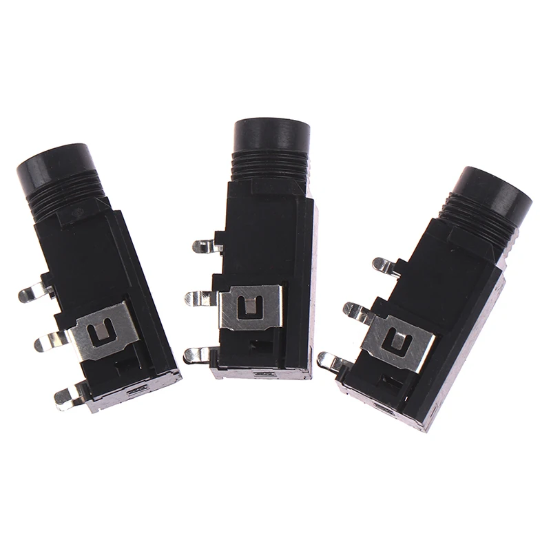 

3pcs/lot High Quality 6.35mm 4pin Jack stereo female socket connector audio adapter