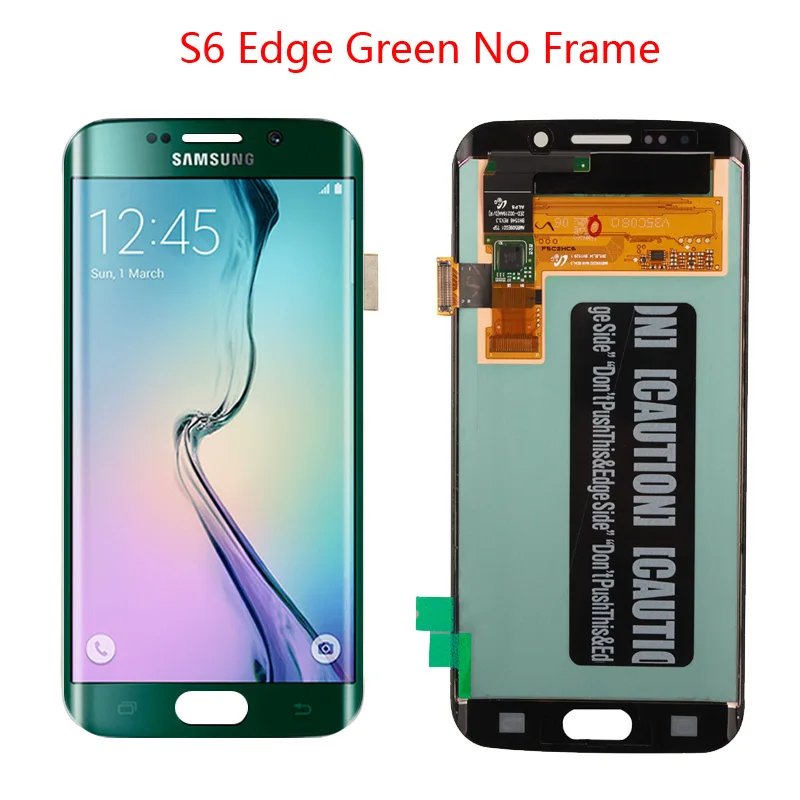 Green l no Frame 5,1 ''lcd Super AMOLED дисплей для SAMSUNG Galaxy s6 edge дисплей G925 G925F ЖК дигитайзер сборка с рамкой - Цвет: Green l no Frame