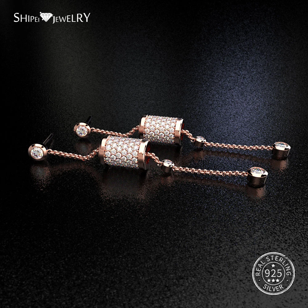 Женские серьги подвески из серебра 100% пробы с сапфировым