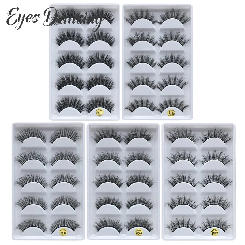 Глаза Танцы 5 пар Накладные ресницы 3D норковые натуральный Комплект детских