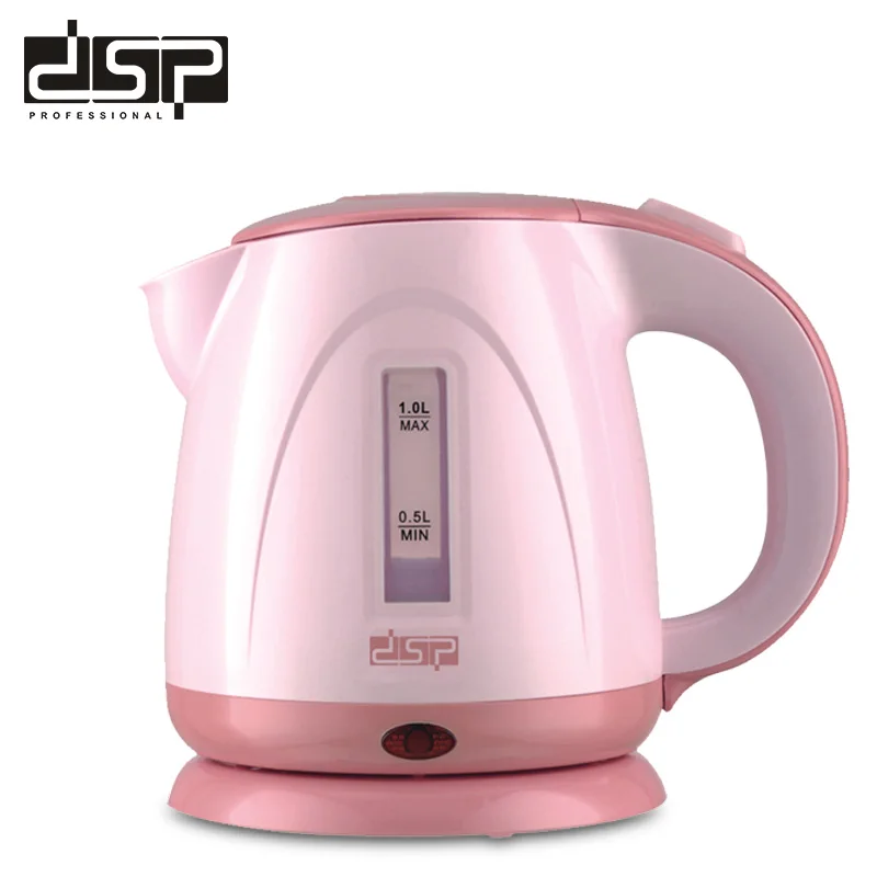 Pink DSP быстрый нагрев бытовой 1Л Электрический мини-чайник чай анти-сухой защиты 3 цвета 220-240 в 50-60 Гц - Цвет: Pink
