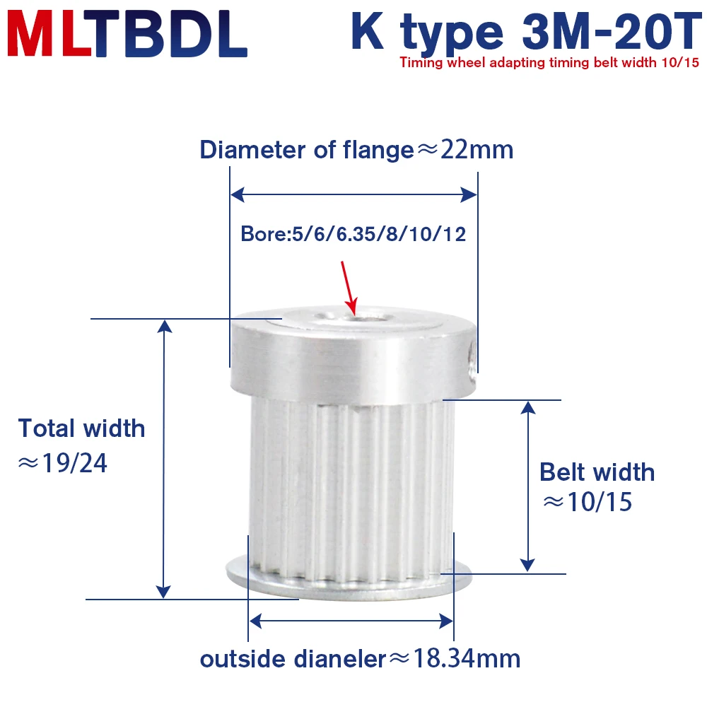 

Зубчатый шкив 3 м 20 т 5/6/6, 35/8 мм, зубчатый шкив с отверстием 3 мм, шаг 15 мм, Ширина ремня, Тип K, 3 м, алюминиевые синхронные зубчатые ремни, шкивы