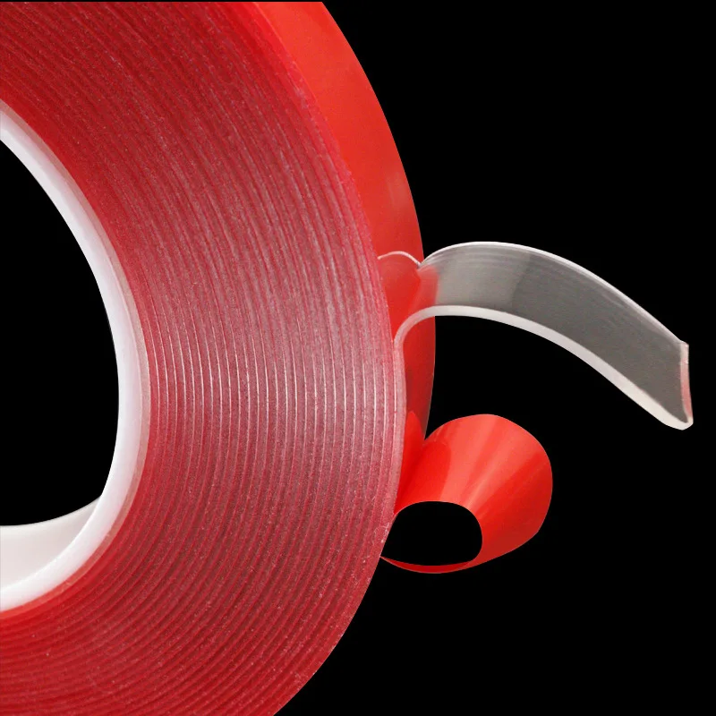 1PC 3m Car Double Sided Adhesive Foam Tape Heat Resistant Strong Acrylic PET Red Film VHB Tape 3 meter