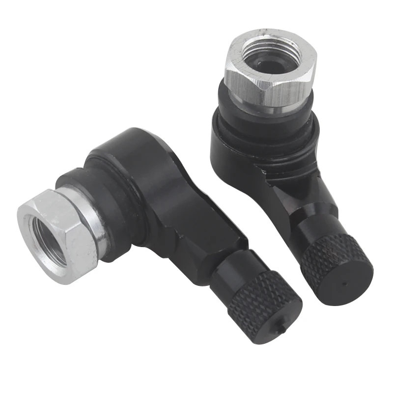 

Black 90 Degree Angle Aluminum Alloy Valve Stem Motorcycle Wheel Tire Tubeless Valve Stems For Rim Wheel Parts Motorcycle Rim