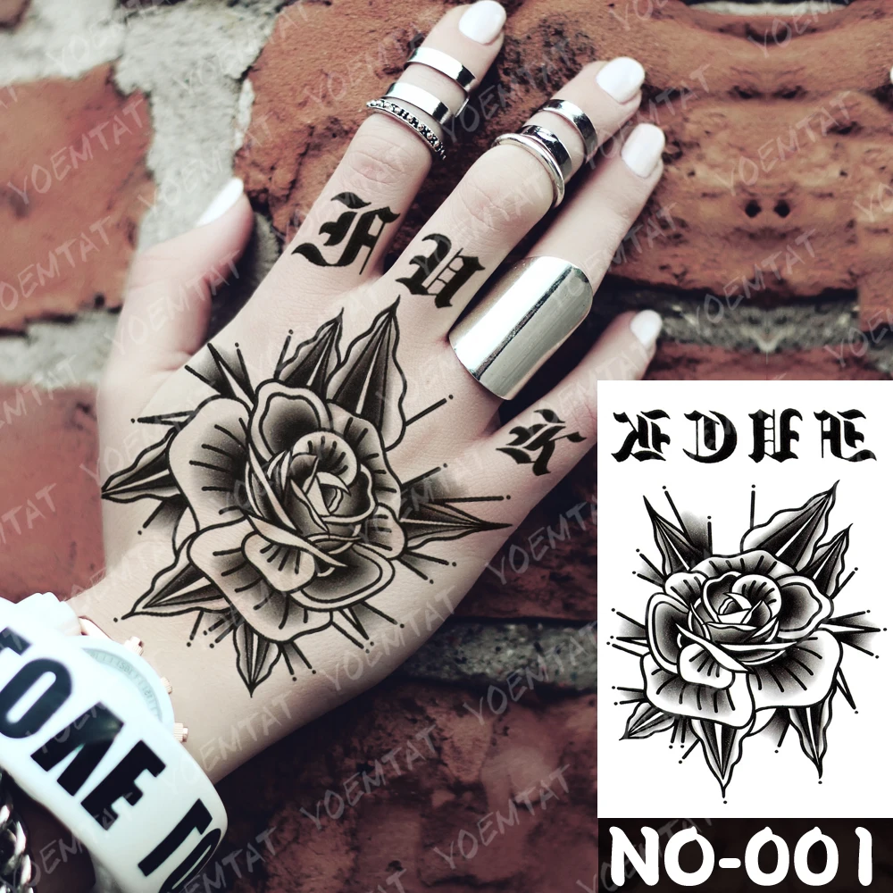 Водостойкая Временная тату-наклейка цвет старая школа искусственная тату