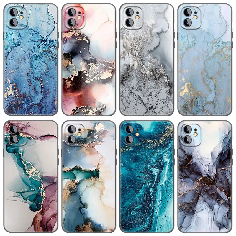 Чехол для телефона с акварельным мраморным рисунком Apple iPhone 13 12 Mini 11 Pro Max XR X XS MAX 6 6S