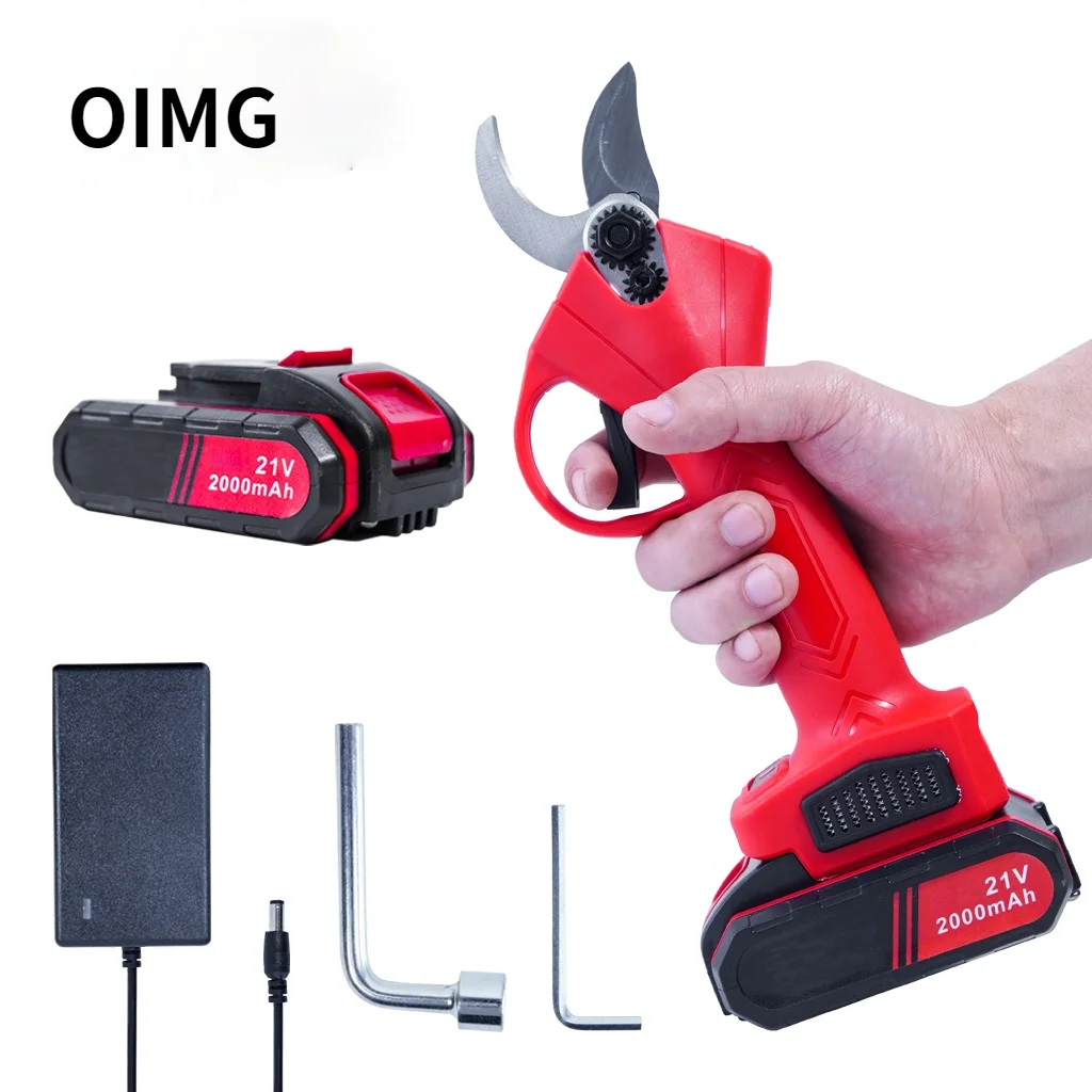 

OIMG 21V Rechargeable Electric Pruning Scissors Pruning Shears Garden Pruner Secateur Branch Cutter Cutting Tool with Battery