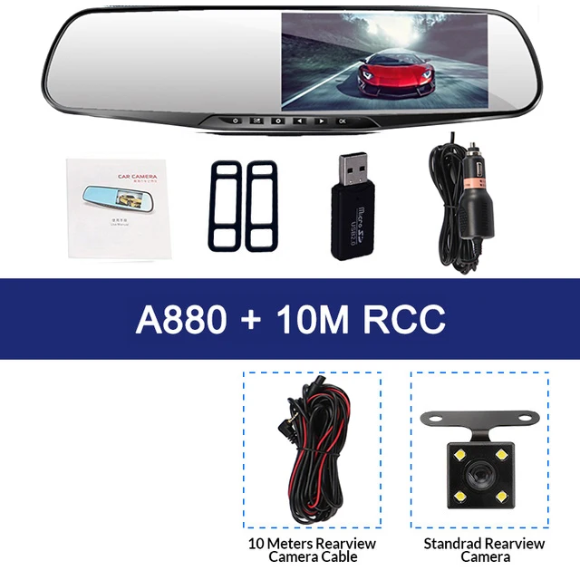 10M RCC Заводская цена, 4,3 дюймов FHD автомобильный видеорегистратор с двойным объективом, видеорегистратор, видеорегистратор, автоматический Регистратор, двойной объектив с камерой заднего вида, видеорегистраторы - Название цвета: 10M RCC