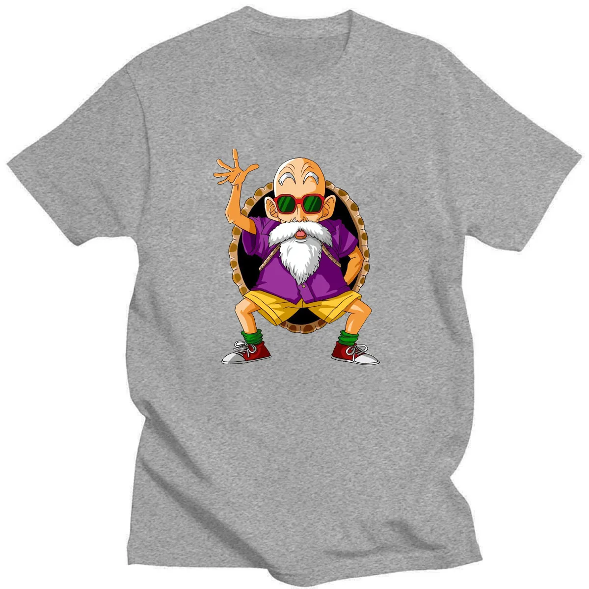 

Japanese Anime Art Printing Master Roshi Kame Sennin Cosplay T-Shirts Summer Fashion Short Sleeve O-neck Cotton Top Tees for Men
