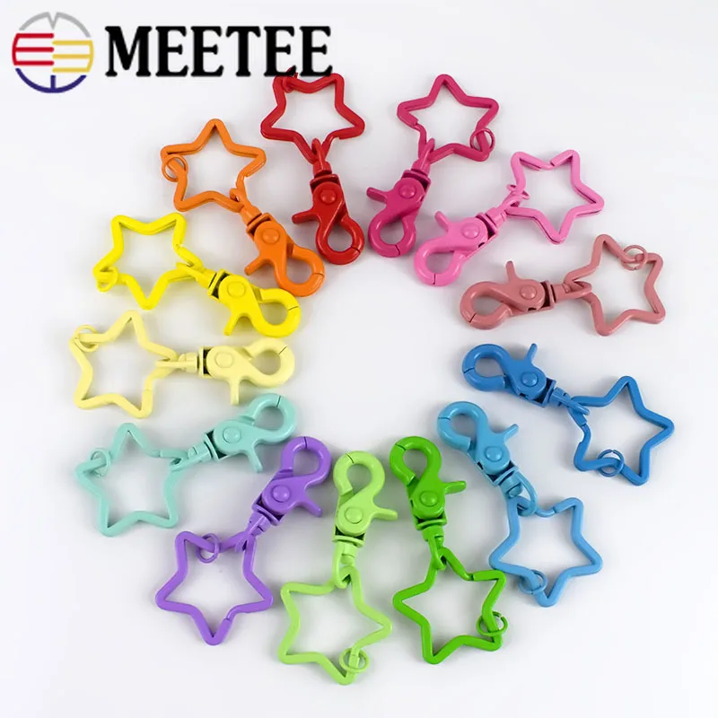 5/10 шт. Meetee 43 мм яркий брелок для ключей в виде звезды раздельная Пряжка собаки