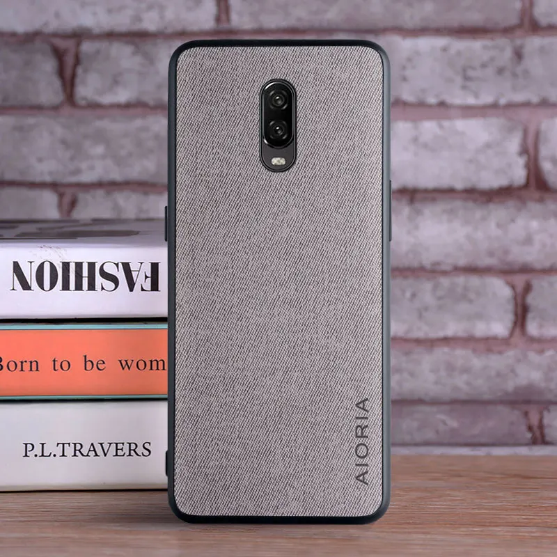 case for oneplus 6t 6 coque luxury textile leather skin soft tpu hard pc phone cover for oneplus 6t case funda free global shipping