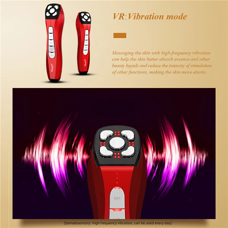 

High Frequency Vibration Rf Photon Therapy Beauty Machine Skin Whitening Face Lifting Wrinkle Removal Blackheads Face Massager
