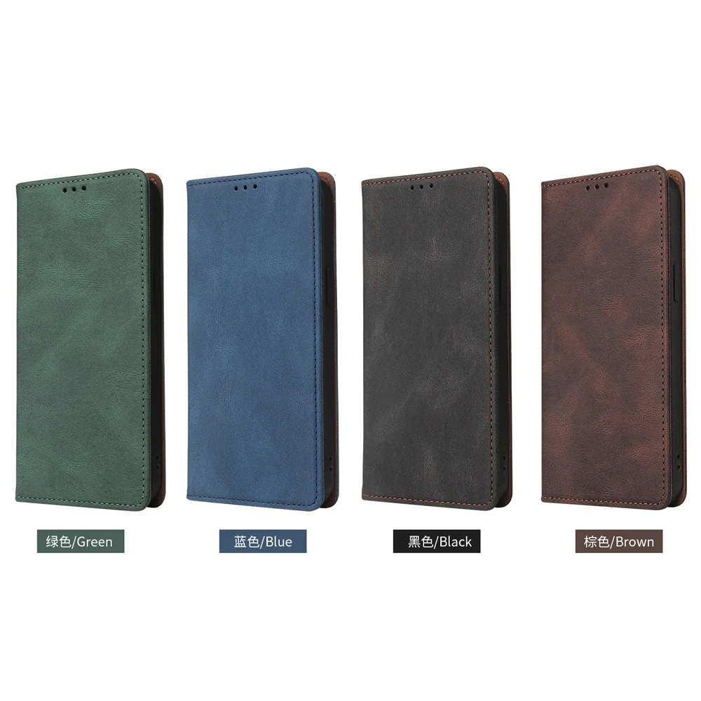 

Business Leather Solid Color Case For Samsung Galaxy S21 S20 FE Lite S10 E S9 S8 Plus Flip Stand Magnetic Phone Bags Cover Coque