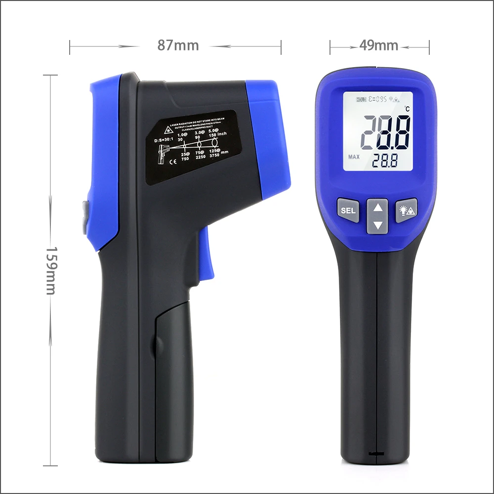 Лазерные Инфракрасные термометры FLUS ИК термометр Круглый Лазерный Инфракрасный