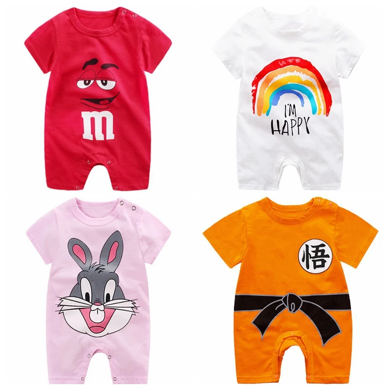 Летняя одежда для новорожденных детские комбинезоны маленьких мальчиков