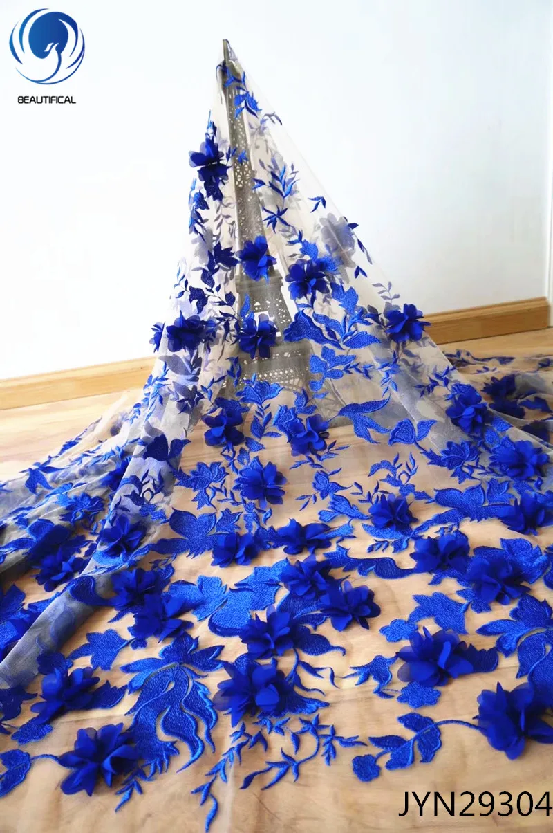 BEAUTIFICAL l African french tulle net lace fabrics fabric 3d flowers high quality Nigerian laces 5 yards JYN293 | Дом и сад