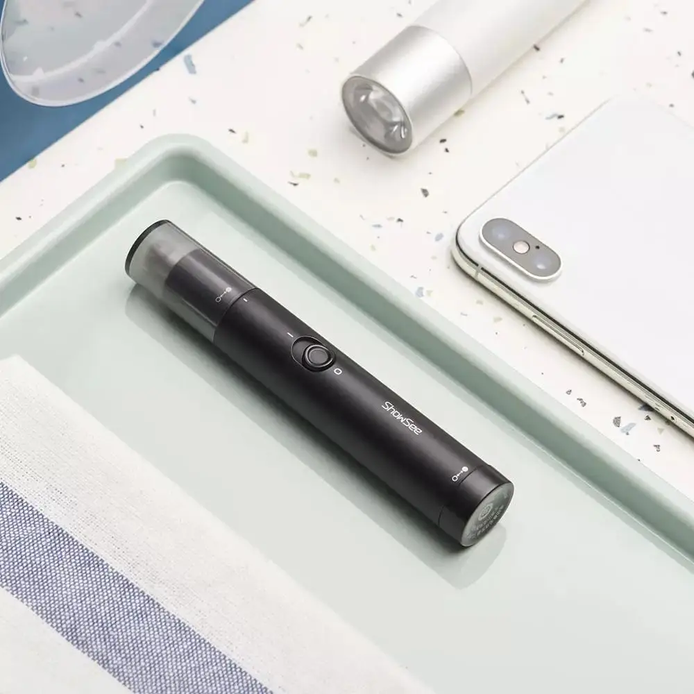 

Xiaomi ShowSee C1-BK portable mini electric nose hair trimmer, removable cleaning double-edged 360 rotary cutter head