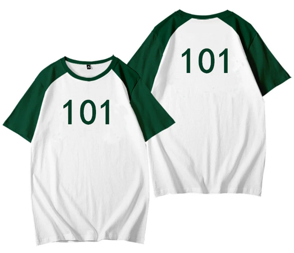 

Новинка корейский Костюм для косплея из игры кальмар футболка с принтом Мужская женская летняя модная повседневная крутая футболка с корот...