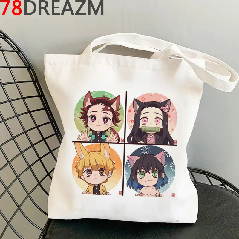 

Demon Slayer сумка для покупок сумки bolsas de tela многоразовая продуктовая сумка для покупок эко-сумка bolsas ecologicas тканевая сумка