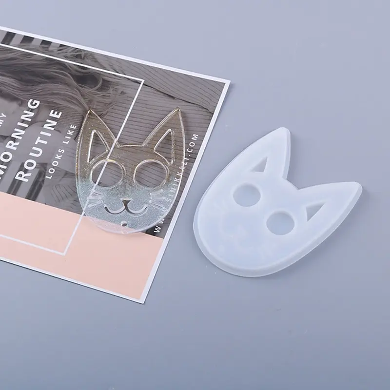 

Silicone Cat Pendant Mold DIY Crafts Jewelry Necklace Pendant Self-defense Cat Keychain Pendant Epoxy Resin Mold