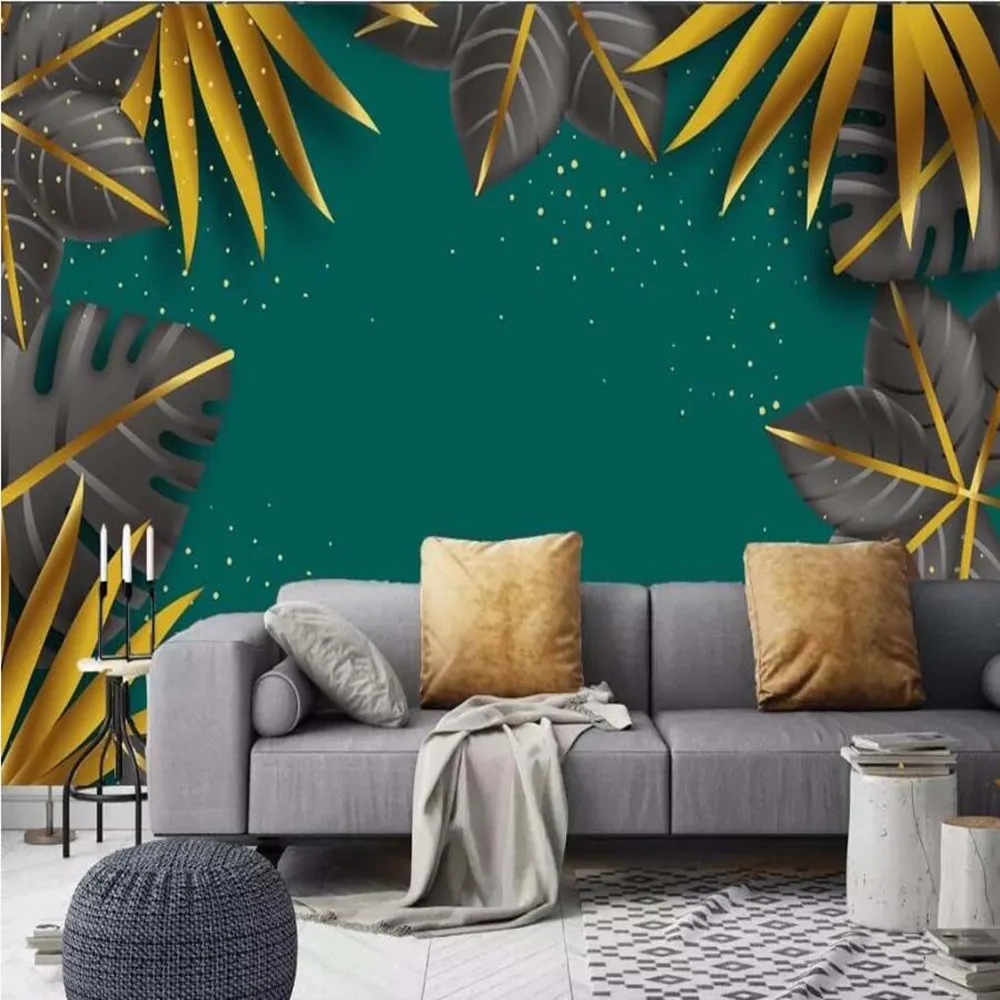 

Milofei manufacturers custom 3D tropical plants background wallpaper murals