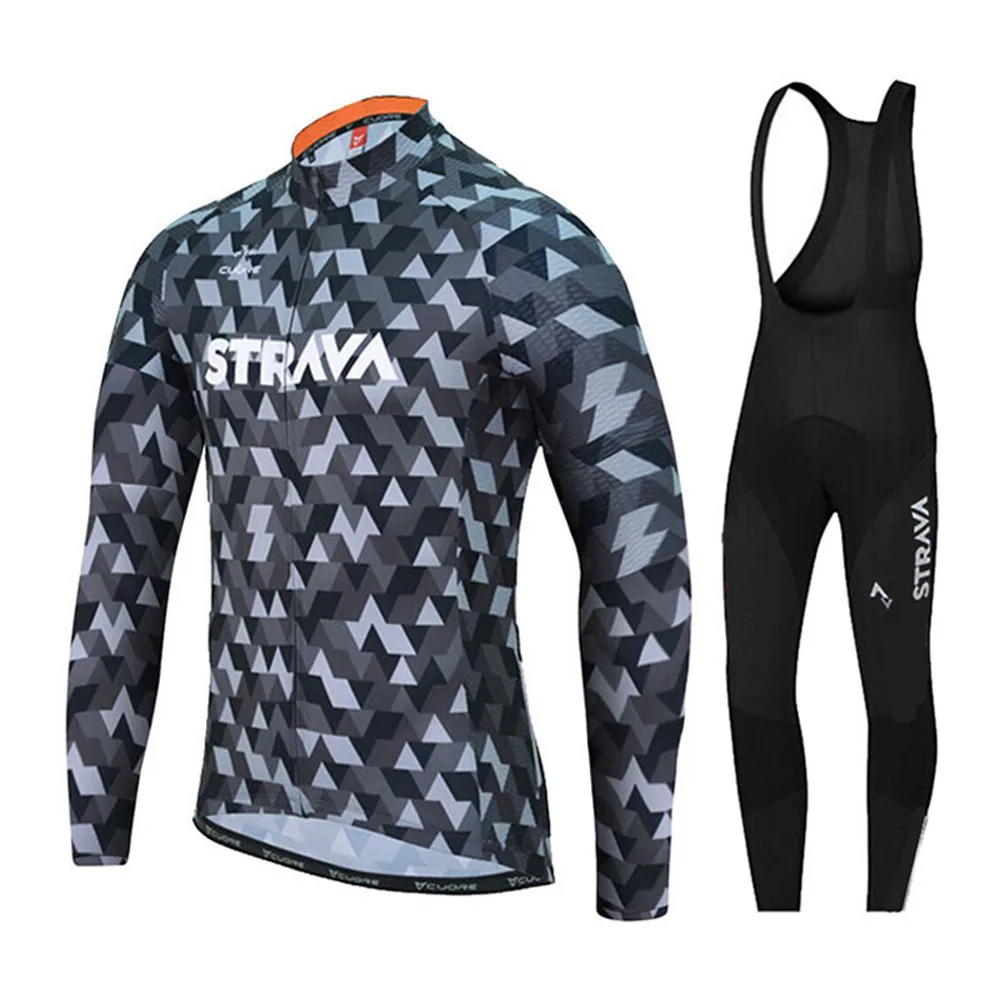 

STRAVA 2022Men Summer Cycling Jersey Long Sleeve Cycling MTB Breathable Cycling Tops Men Cycle Jerseys Heat Absorption Quick Dry