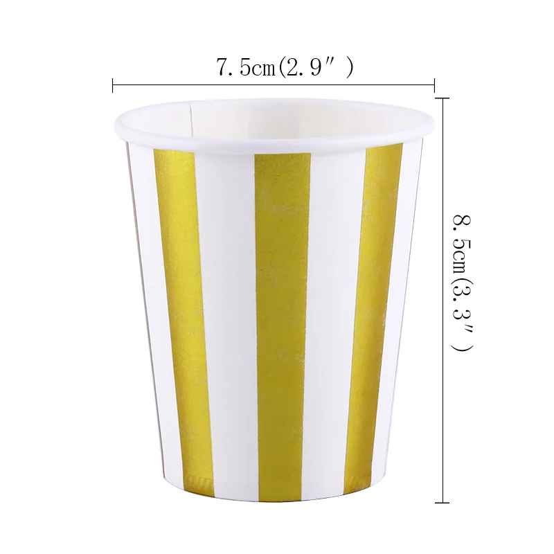 10pcs cup C 10pcs 350ml Black Gold Metal color style Singleism birthday party decorations adult kids supplies paper disposable tableware cup - Цвет: 10pcs cup C