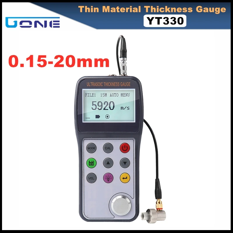 

Ультразвуковой толщиномер 0,15 ~ 20 мм, портативный цифровой очень тонкий измеритель толщины металла и пластика