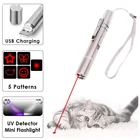 USB перезаряжаемая Лазерная забавная кошка-палочка 3 в 1, портативный мульти-узор, фонарик, забавная ручка для кошки, искусственная игрушка для домашних животных
