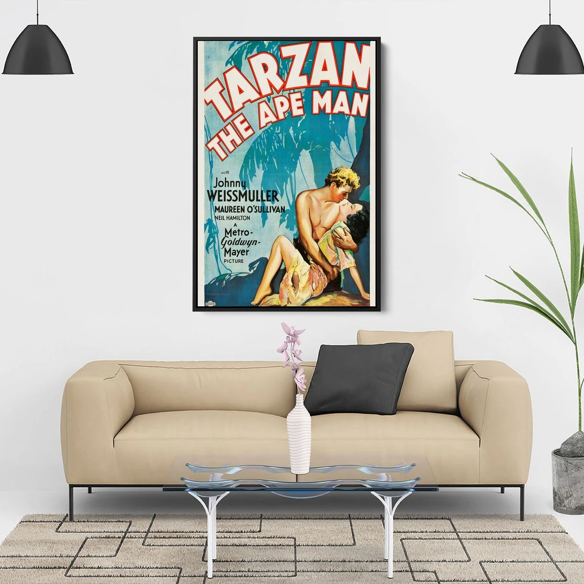 Классический постер с изображением Тарзана человека обезьяны (1932) холст