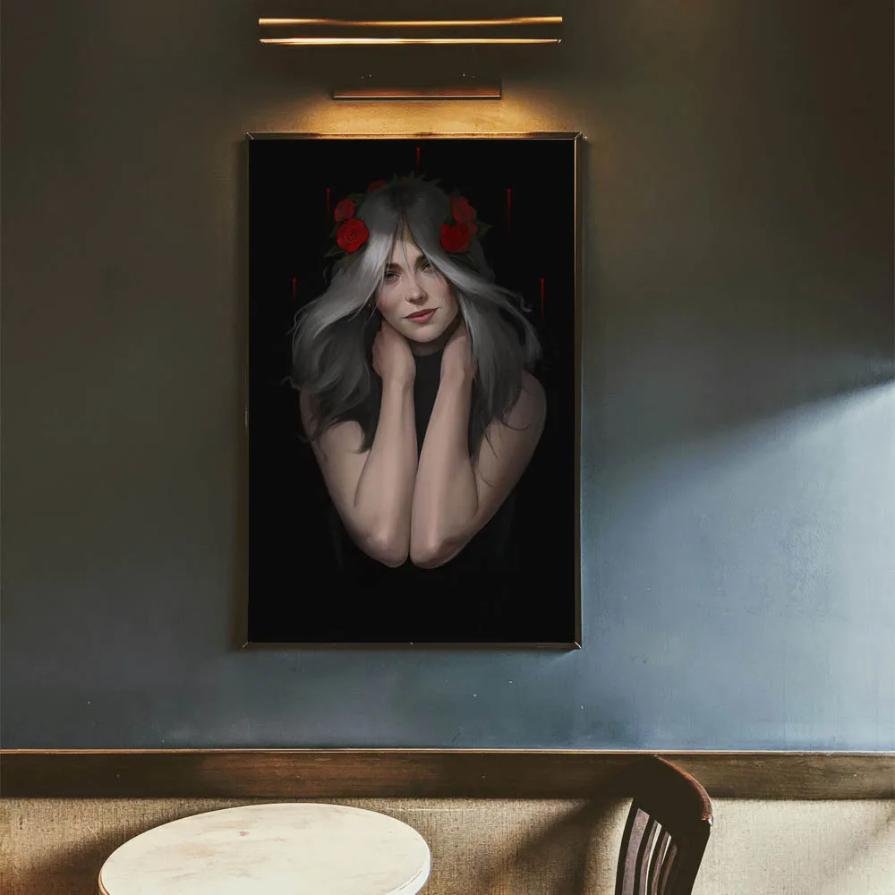 

Animation oil painting rose beauty art canvas painting living room corridor office home decoration mural