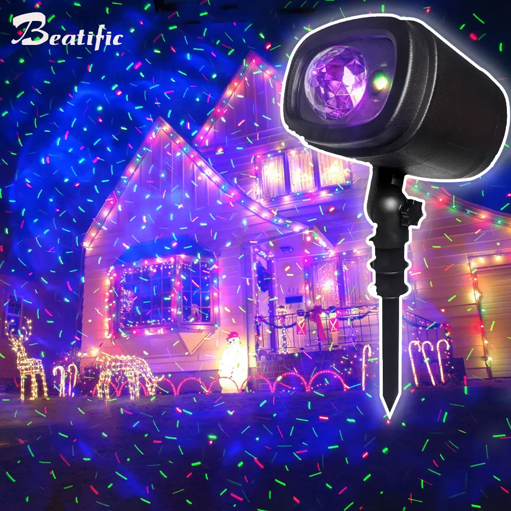 

Outdoor Christmas Decoration Lights New Year 2022 Dynamic Starry Sky Fire-fly Laser Projector Street Holiday Home Garden Lawn