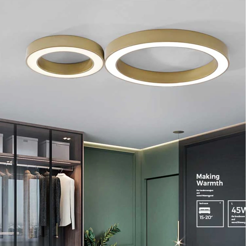 Lámpara LED moderna de hierro acrílico, luz redonda de 5cm de altura, para iluminación de candelabro, suspensión, luminaria para vestíbulo y dormitorio