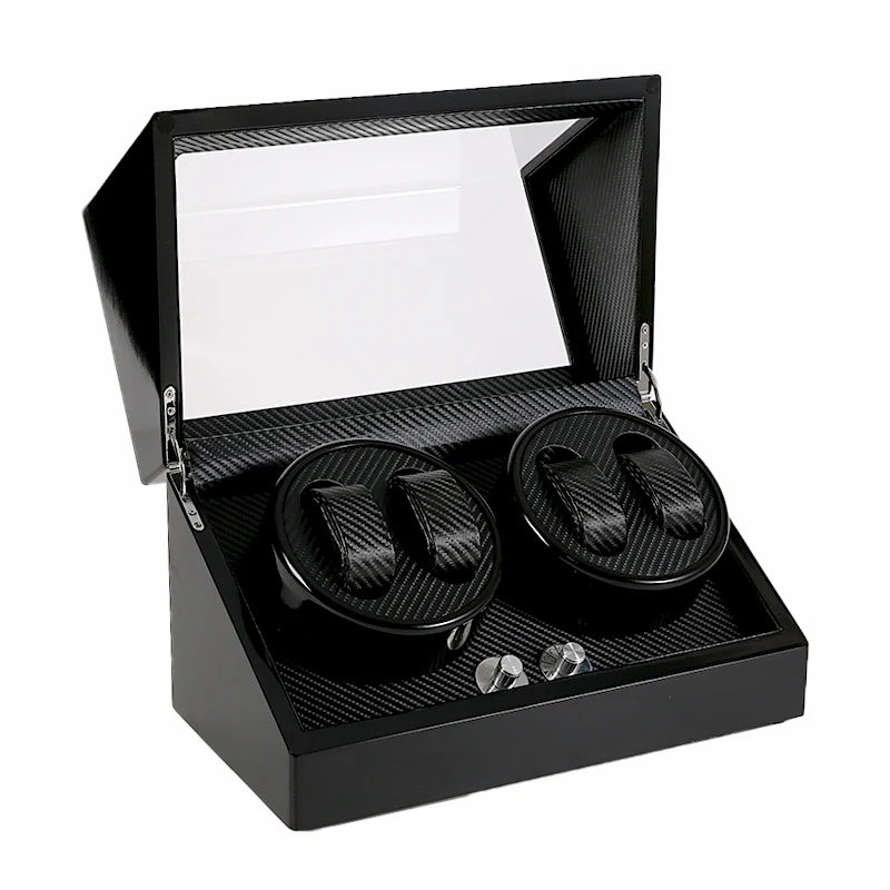 Wood Watch Winder Box 4+0 Automatic Watches Storage Jewelry Holder Display Piano Wooden Ultra Quiet Motor Shaker | Наручные часы