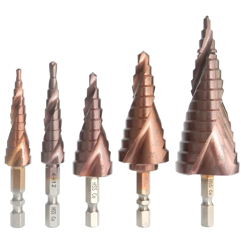 OMY HSS-CO M35 шестигранный хвостовик спиральный паз Шаг сверло металлический конус Шаг сверло из нержавеющей стали Отверстие пила отверстие резак
