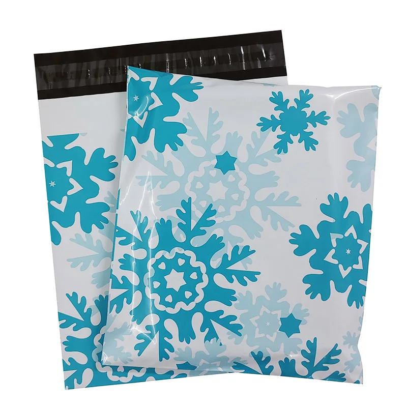 Snowflakes 100 шт Поли Мейлер 9,8x11,6 дюймов/25x29,5 см красочные сумки смешанный узор сумки самозапечатывающийся почтовые конверты - Цвет: Snowflakes
